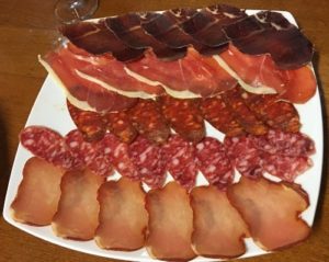 Spanish ham jamon plate